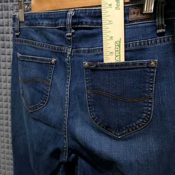 Dark Wash High Rise Jeans 8P 30x30 Women Slimming Stretch Relaxed Casual Comfort - Picture 11 of 16